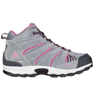 Columbia Girls Hiking North Plains Mid Waterproof Boots - Gray and Pink Sz8